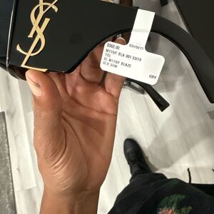 Yves Saint Laurent Black and Gold Sunglasses